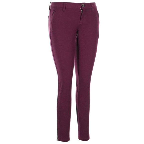 Banana Republic Burgundy Sloan Zipper Pocket + Ankle‎ Zip Pants Size 10 - Picture 1 of 8